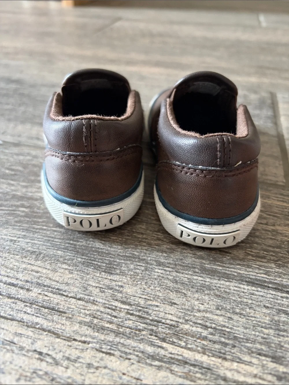 Polo by Ralph Lauren Brown Leather-Look Slip-On Kids Shoes
